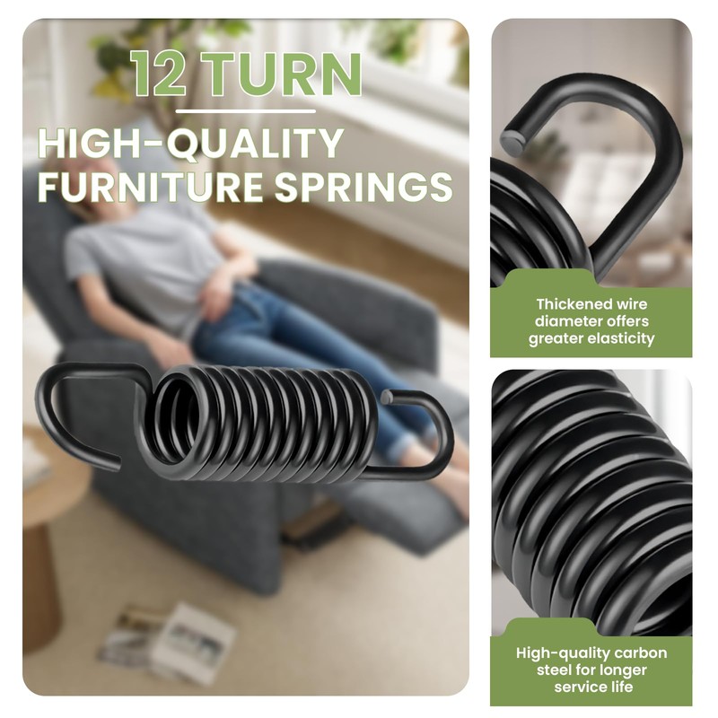 Zookpr 2-1/4 Inch Recliner Spring 10 Pack, Durable Tension Springs