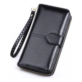 Monedero Largo De Moda Para Teléfono Móvil Para Mujer Color Negro