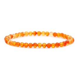 Genuine Gemstone Bracelet with Round 4 mm Beads – Various Lengths – Healing Stone Protective Stone Bracelet Lucky Charm Talisman Gift, Gemstone, Gemstone