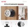 Heittis1 Pack Crystal Door Knobs Interior,Round Passage Glass Door Knob