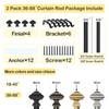 JRZOO 2 Pack Black Curtain Rods 48 to 84 Inches(4-7