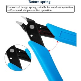 1 Pack Blue Stainless Steel Nail Art Scissors, Rhinestone Remover, Metal Chain, Cutter, 5" Diagonal Pliers, Manicure Tools Nail Art Accessories Nail Art and Polish