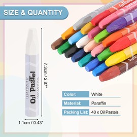 PATIKIL White Oil Pastels, 48Pcs Soft Oil Crayons Vibrant and Creamy Pastels Stick Art Supplies for Art Painting Drawing Blending Graffiti for Artists Beginners