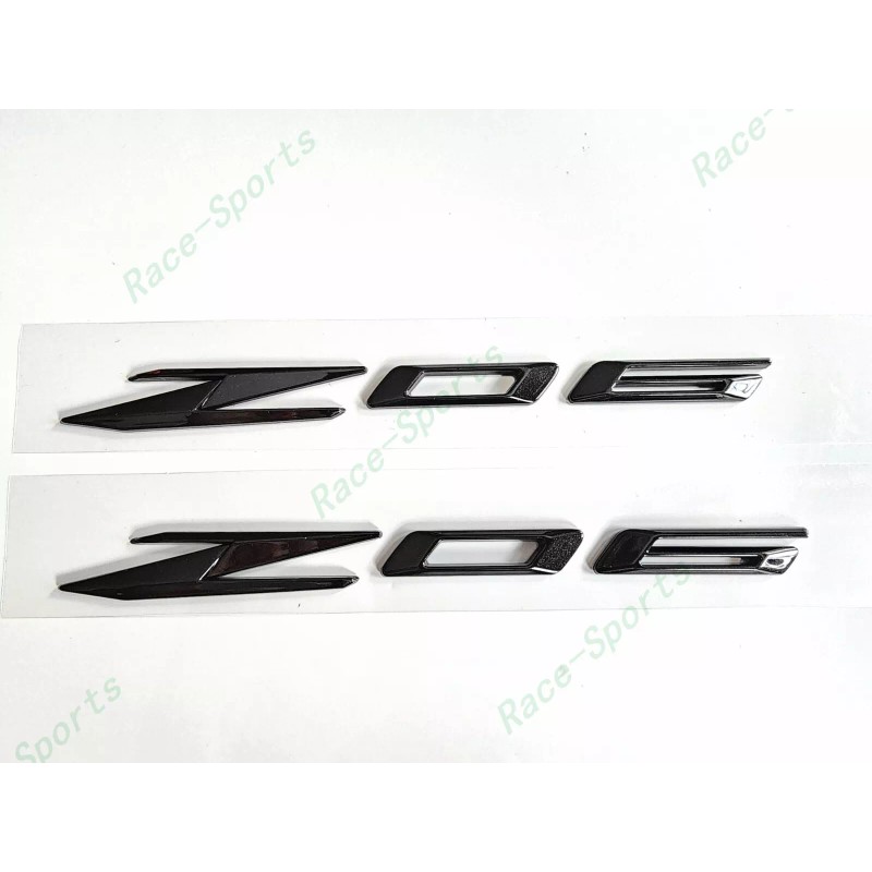 Corvette 2PCS Gloss Flash Black Side Z06 Emblem Badge For