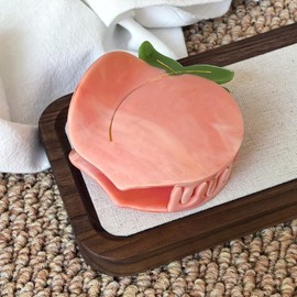 Peach Shape Hair Claw Clip Fruit Non-Slip Hair Accessories 3.2" for Thin Hair Women Girls, Pink