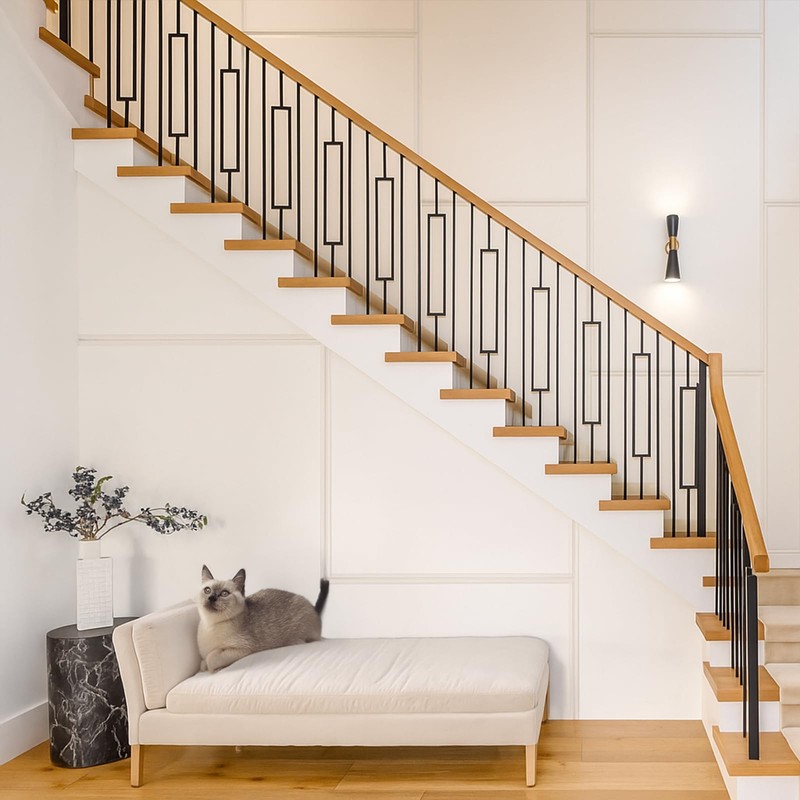 10 Pack Wrought Iron Railing, 44" x 1/2" Rectangular Hollow