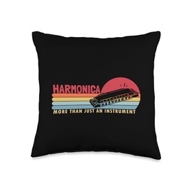 Chromatic Harmonica Set Accessories Beginner Gifts Instrument Mouth Harp Harmonica Throw Pillow, 16x16, Multicolor