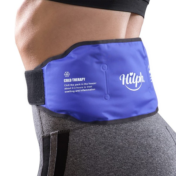 Hilph Ice Pack for Back Pain Relief, Reusable Lower Back Ice Pack Hot Cold Therapy, Lumbar Ice Pack for Back Injuries, Sciatic Nerve, Herniated or Degenerative Disc, Coccyx, Tailbone Pain-Blue