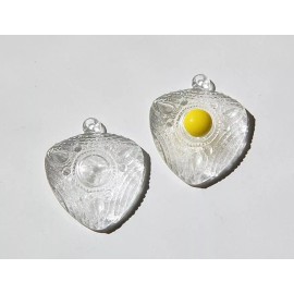 Vintage Clear Acrylic Etched Triangle Pendant 8mm Setting pnd151C