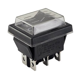 6 Pin 16A 250V On/On Appliance Switch with Waterproof Cover Rocker Switch Toggle Switch Black