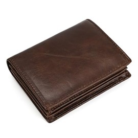 SAIION Genuine Leather Wallet for Men | Bifold RFID Vertical Wallet | Mens Extra Large Capacity Card Holder with 16 Slots and ID Window