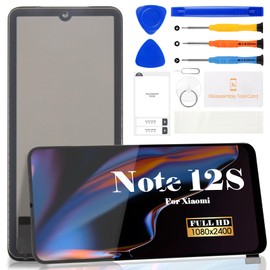 for Xiaomi Redmi Note 12S LCD Screen Replacement for Redmi Note 12S Display 2303CRA44A, 23030RAC7Y, 2303ERA42L Touch Screen Digitizer Assembly Repair Parts Kits(Black,Without Frame)