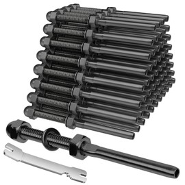 BLIKA 60 Pack Black Cable Railing Swage Threaded Stud Tension End Fitting Terminal for 1/8" Deck Cable Railing, T316 Stainless Steel, Black Cable Railing tensioner 1/8" for 2"x2" Wood/Metal Post