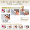 Glamoreal Medium Almond-Shaped Press-On Nails – Cute Striped Y2K-Style Nails,