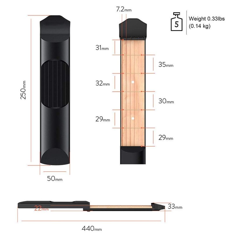 Guitar Practice, Pocket Guitar, 6 Fret, Beginner, Convenient, Anti-Interference, Finger