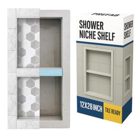 Houseables Shower Niche, Shower Niche Insert Tile Ready, Recessed Bathroom Storage, 12x28 (13x29), in Wall Shelf, Cubby Inserts, Recessed Shampoo Caddy, Inset Shelves, Built in Nook, Soap Box, Prefab