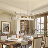 WUZUPS 5-Light Metal Pot Hanging Rack Chandelier Linear Pendant Ceiling