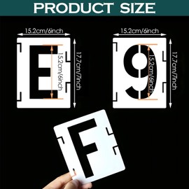 6 Inch Letter and Number Stencils,Letters and Numbers Stencil Kit,42 Pcs Reusable Alphabet Templates Interlocking Stencil Kit for Painting on Wood,Wall,Fabric,Rock,Sign,DIY Art Projects (6INCH/42PCS)