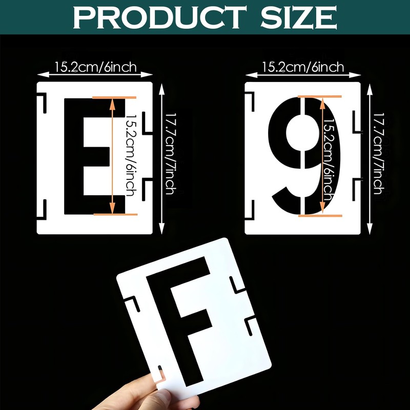 6 Inch Letter and Number Stencils,Letters and Numbers Stencil Kit,42