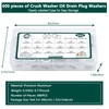 600PCS Oil Drain Plug Gasket Kit,18 Sizes Aluminum Crush Washers