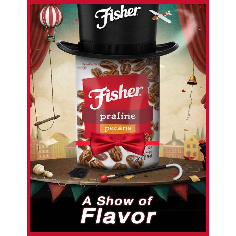 Fisher Snack Praline Pecans, 5.5 oz (Pack of 1), Resealable