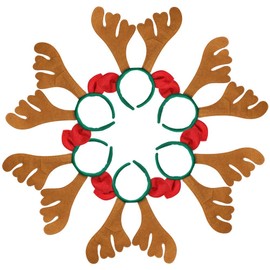 Max Fun Christmas Headbands Reindeer Antlers Headband Xmas Decoration Costume Hairbands for Christmas Parties Holiday Favors Photo Booth(Pack of 8)