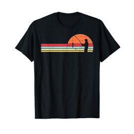 Man Fishing Sunset Retro Angling Fisherman Angler Men Gift T-Shirt