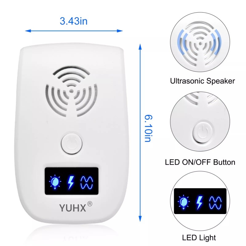 YUHX Ultrasonic Pest Repeller 6 Packs Electronic Indoor Plug in