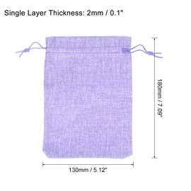 PATIKIL 7"x5" Coin Sacks Bag, 6 Pack Bank Deposit Change Transit Bags with Drawstring Bags Gift Bag, Purple