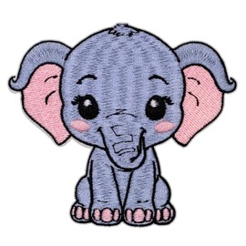 EMBRO BOF Cute Baby Elephant Patch – 3.15 inches, Colorful Joyful Elephant Iron On Patch – Embroidered Baby Iron On Patches Appliques for Children