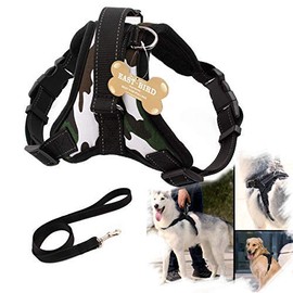 Musonic No Pull Dog Harness, Breathable Adjustable Comfort, Free Leash Included, for Small Medium Large Dog, Best for Training Walking (XL, CamouflageWhite)