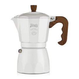 Bincoo Stovetop Espresso Maker Moka Pot,Aluminum Espresso Coffee Pot Coffee Maker for Camping Travel (White, 4 Cups)