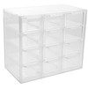 TEHAUX 12-Grid Storage Box with Drawers Dustproof Desktop Organizer for