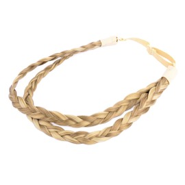 BOBIYA Women Girls Double Three-Strand Braided Synthetic Hair Headband (Orange Blonde)