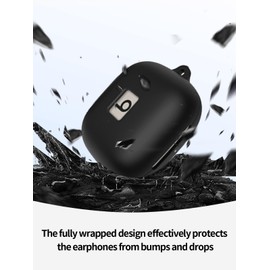 Compatible with Beats Powerbeats Pro 2 Active Noise Cancelling Earbuds,Premium Silicone Shockproof Protection Skin Touch Charging Port Accessible, Front LED Visible with Lanyard,Black.