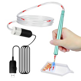 Electric Vacuum Diamond Art Pen with Adjustable Suction, Diamond Art Painting Pen Without Wax, Epainter Diamond Art Painting Pen, Diamond Art Accessories Tool with Storage Trays(Green)