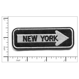 Patchwork Paradise New York Road Sign Embroidered Iron On Patch DIY Applique