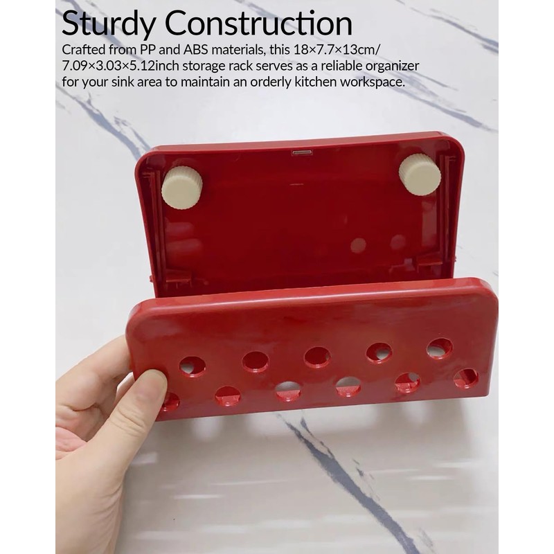 Foldable Sponge Holder for Kitchen Sink with Suction Cup