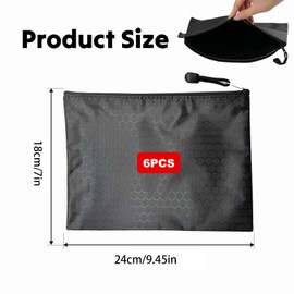 6 Stück Geldtaschen Banktasche, 18 * 24cm A5 PU Banktasche, Geldscheintasche mit Reißverschluss, Bankmappe Groß, Bargeld Aufbewahrung,langlebig & leicht, für Schule, Reisen, Haushalt & Business