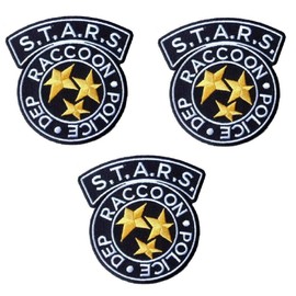 Resident Evil Series S.T.A.R.S. Black Raccoon Police Embroidered Patch Set of 3