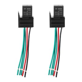 X AUTOHAUX 2 Pcs DC 12V 30A SPDT Car Relay 5 Pin 5 Wires w/Harness Socket Plug