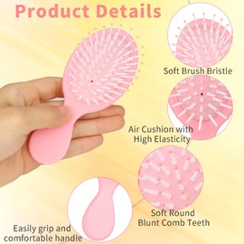 4 Pack Mini Wet Hair Brush Travel Detangler Hair Brush Pocket Travel Hair Brush Mini Soft Bristles Hair Brush Small Paddle Hair Brush for Men Women for Most Hair Types