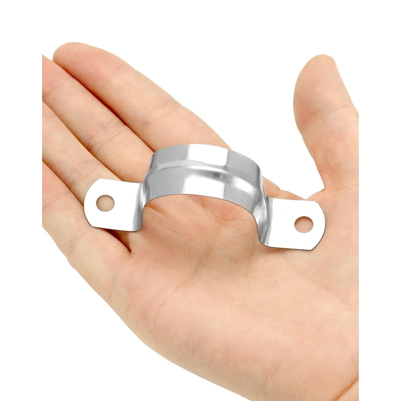 QWORK 1" Rigid Pipe Strap Clamp, 50 Pack Bracket Tube