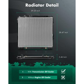 SCITOO 1998 Radiator Fit 1996-2000 for Toyota for 4Runner 2.7L 1996-2002 for Toyota for 4Runner 3.4L