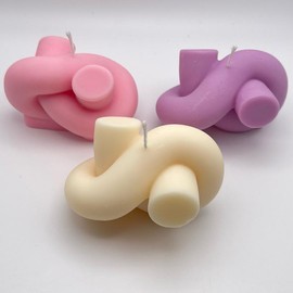 Rope Knot Candle, Twist Candle, Home decor candles, Pillar candles, Wedding and party favors, room aesthetic, Modern candle. - Color: Purple-Lavender