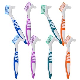 Cepillo de Mantenimiento para Retenedores y Postizas, 8 Unidades Cabezal Doble, Nylon Resistente en Cuatro Colores para Limpieza Profunda y Uso Diario