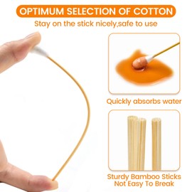 300 PCS Large Cotton Swabs in Storage Box - Dog Ear Cleaning Swabs, 6 inch Dog Ear Swab with Bamboo Handle - Big Cotton Swabs Soft and Thick, Extra Large Cotton Swabs Specially Designed for Pet Care
