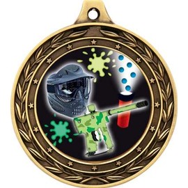Paintball Gold Duo Medal, 3" Paintball Prizes, Kids Paintball Trophy Medal Awards 20 Pack