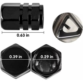 SHENKENUO Metal Chrome Tire/Wheel Air Pressure Stem Valve Caps for Car-Truck-Hot Rod BLACK