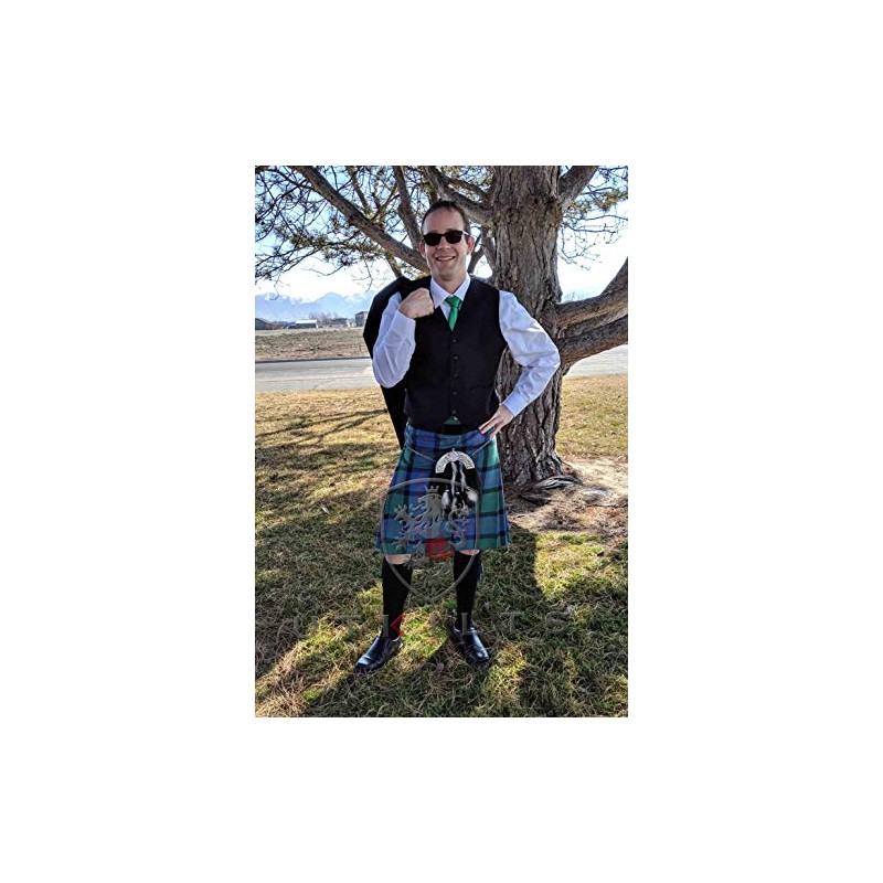 UT Kilts Modern Style Kilt Jacket and Vest Men's Black